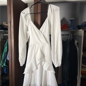 Miami White Long Sleeve Dress